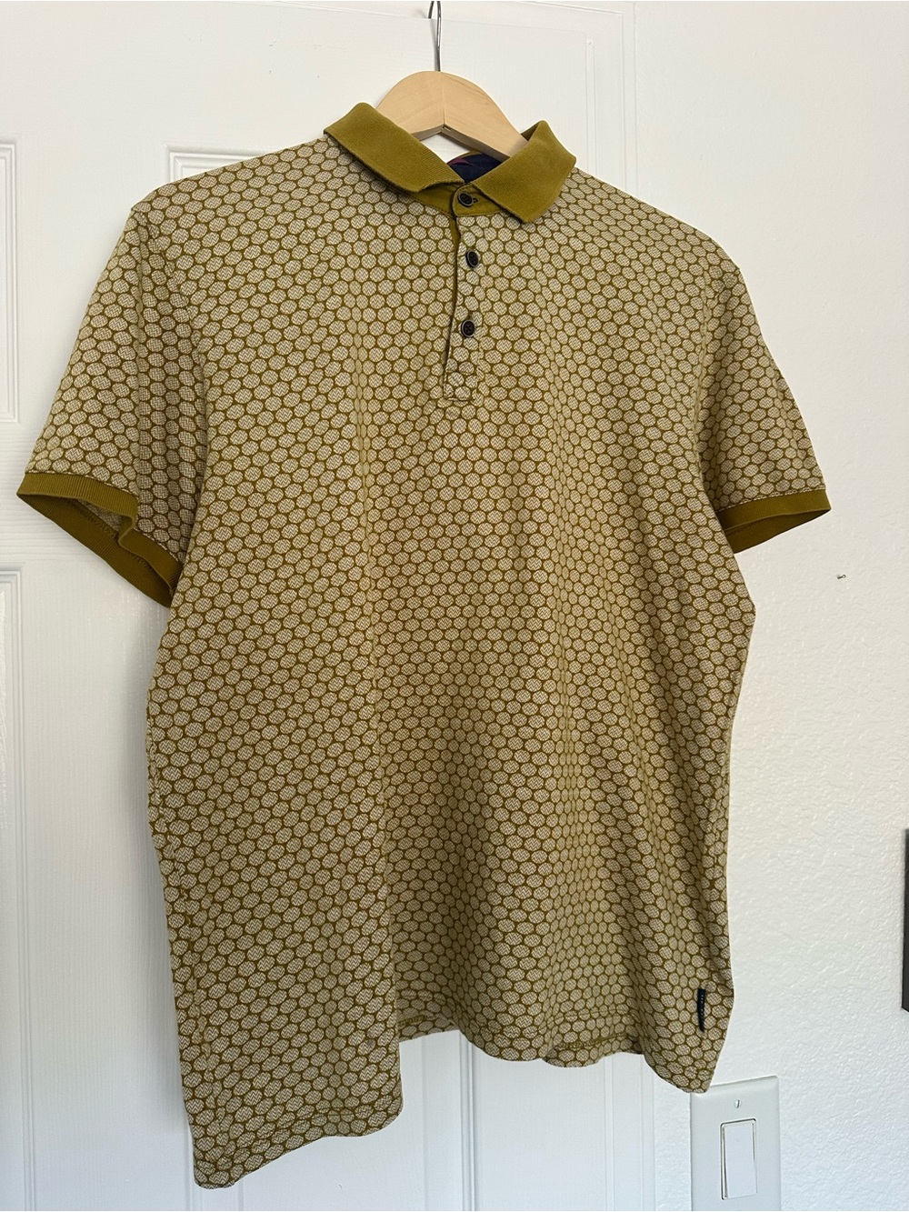Ted Baker Olive Green Honeycomb Polo